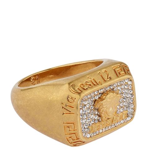 versace crystal embellished ring|versace men's rings for sale.